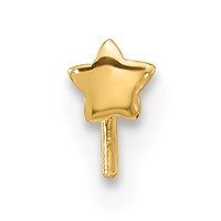 14K Yellow Gold 22 Gauge Polished Star Nose Stud view 3