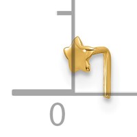 14K Yellow Gold 22 Gauge Polished Star Nose Stud view 4