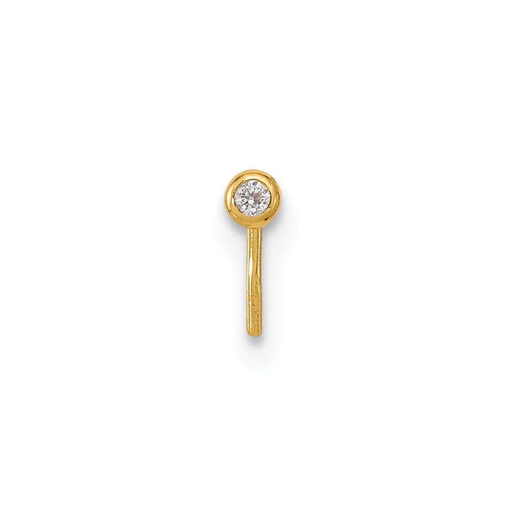 14k 23 Gauge 2.2mm CZ Nose Stud (BD106)