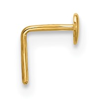 14K Yellow Gold 22 Gauge Polished Heart Nose Stud view 2