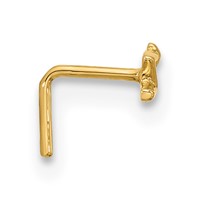 14K 22 Gauge Lightning Bolt Nose Stud view 2