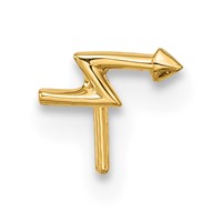 14K 22 Gauge Lightning Bolt Nose Stud view 3