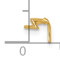 14K 22 Gauge Lightning Bolt Nose Stud view 4
