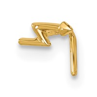 14K 22 Gauge Lightning Bolt Nose Stud view 1