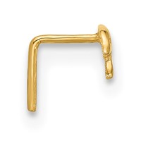 14K Yellow Gold 23 Gauge Dolphin Nose Ring view 2