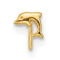 14K Yellow Gold 23 Gauge Dolphin Nose Ring view 3