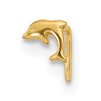 14K Yellow Gold 23 Gauge Dolphin Nose Ring view 1