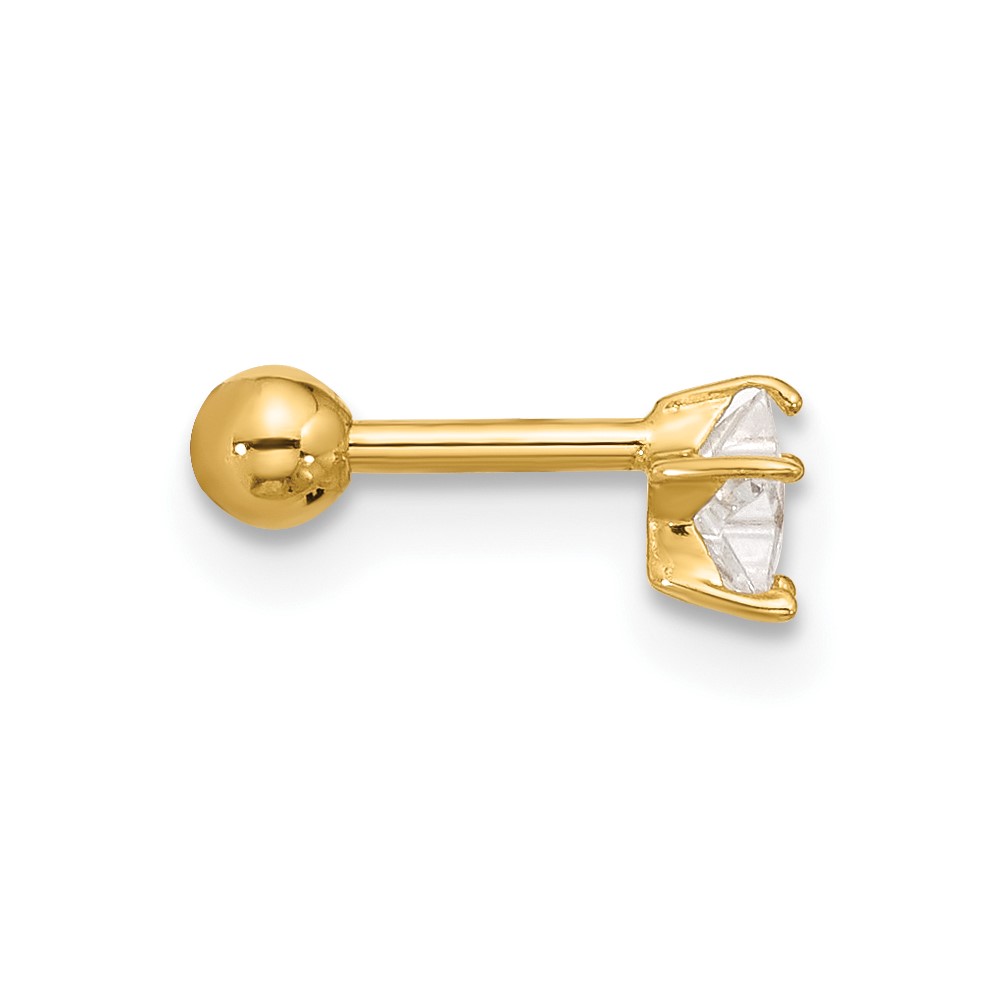 14k 18 Gauge CZ Star Labret/Face Jewelry (BD118)
