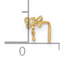 14K Yellow Gold 22 Gauge CZ Butterfly Nose Stud view 4