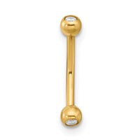 14K 16 Gauge CZ Eyebrow Jewelry view 3