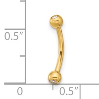 14K 16 Gauge CZ Eyebrow Jewelry view 4