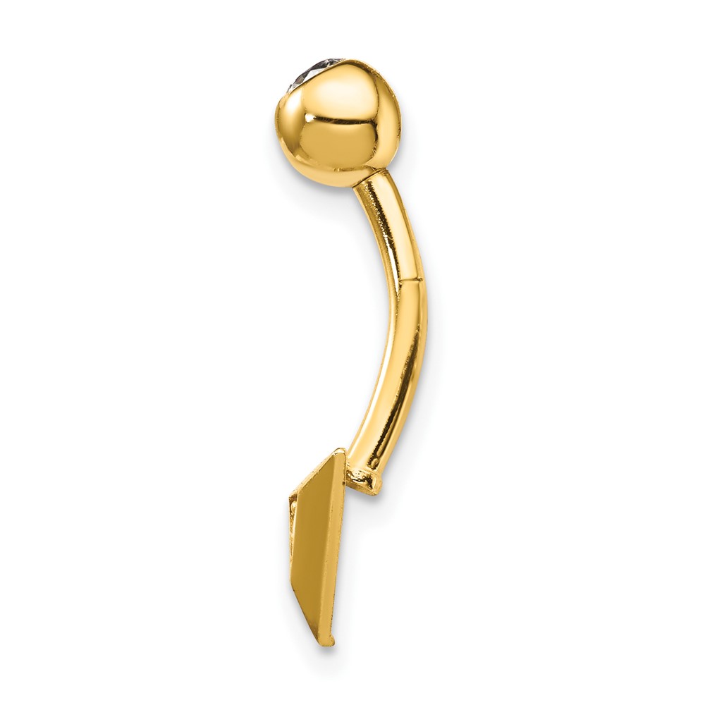 14k 14 Gauge Triangle CZ Belly Ring (BD130)