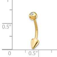 14K 16 Gauge CZ Cone Belly Ring view 4