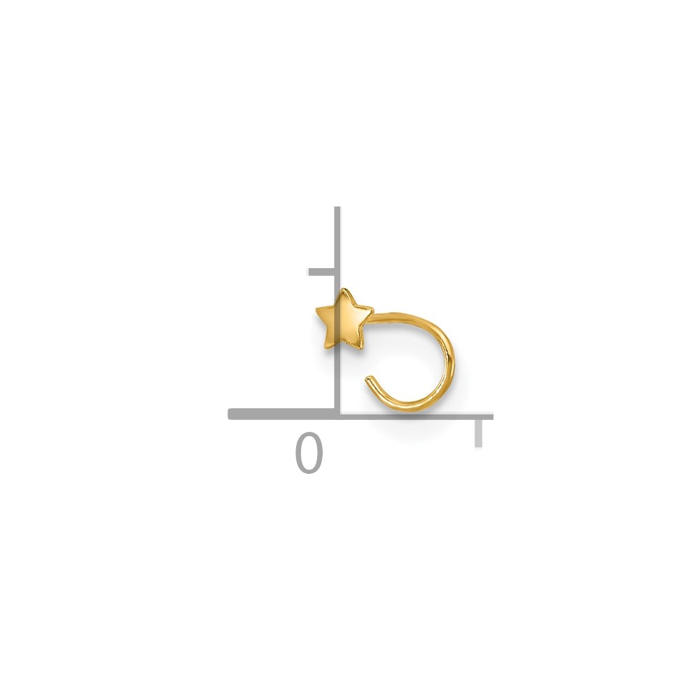 14K 23 Gauge Star Nose Ring Body Jewelry (BD159)