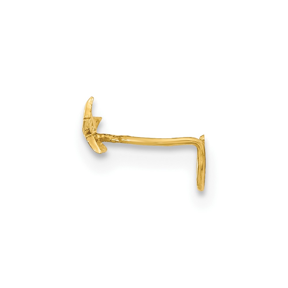 14K 22 Gauge Star with CZ Nose Ring Body Jewelry (BD160)