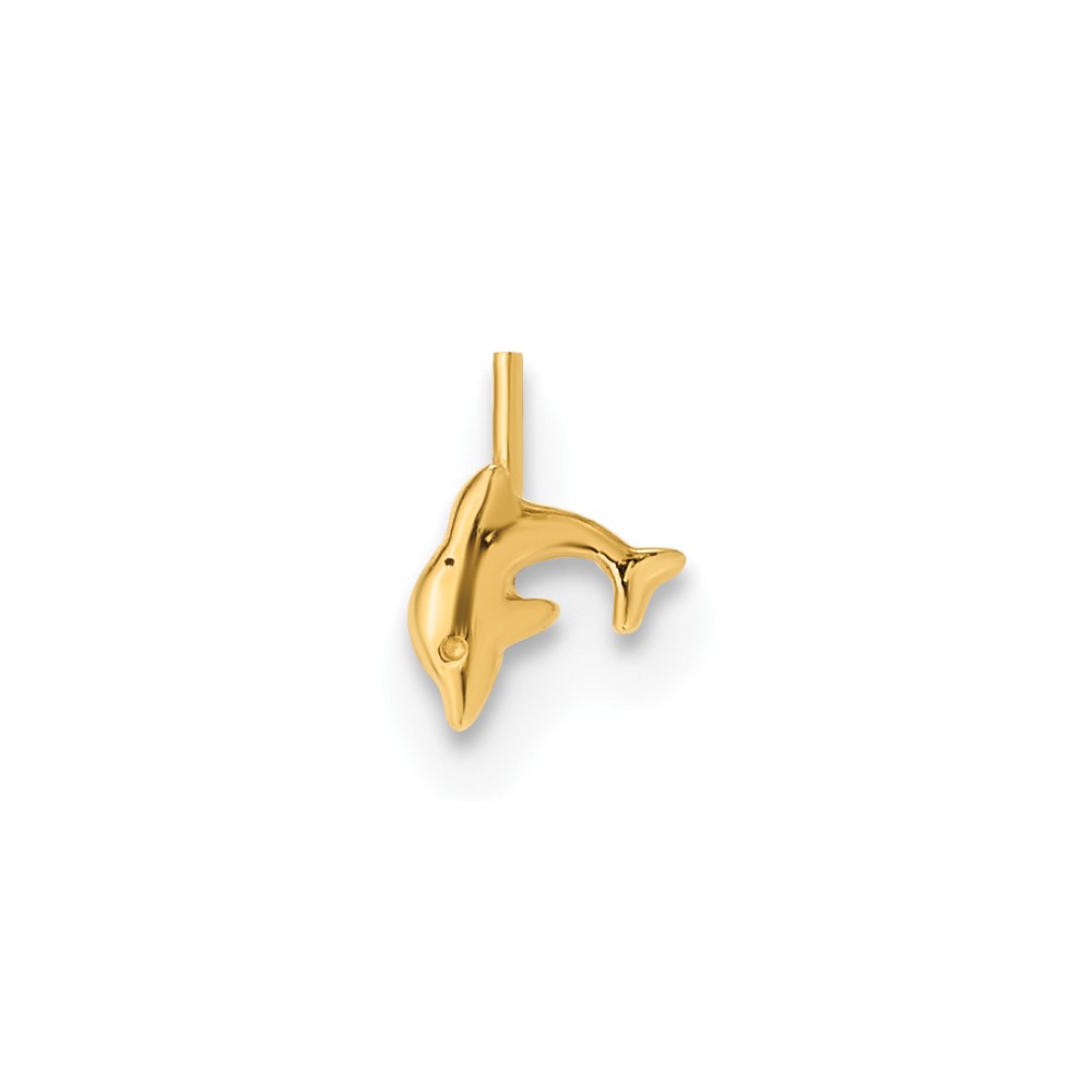 14K 22 Gauge Dolphin Nose Ring Body Jewelry (BD161)