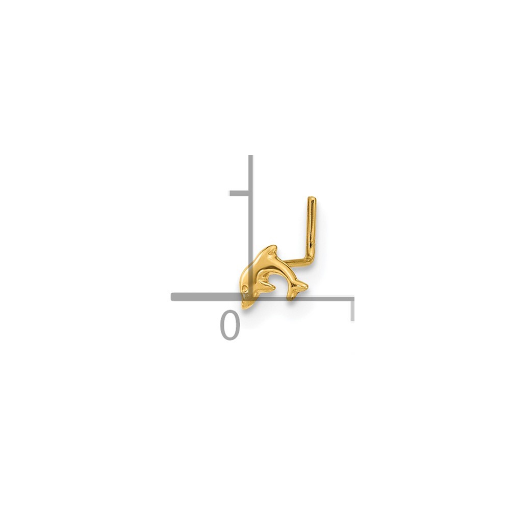 14K 22 Gauge Dolphin Nose Ring Body Jewelry (BD161)