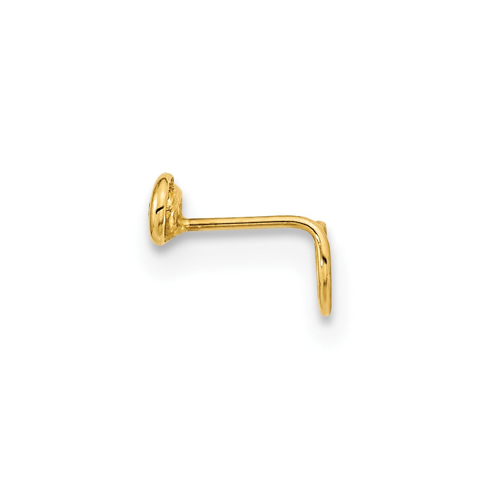 14K 22 Gauge Circle with CZ Nose Ring Body Jewelry (BD165)