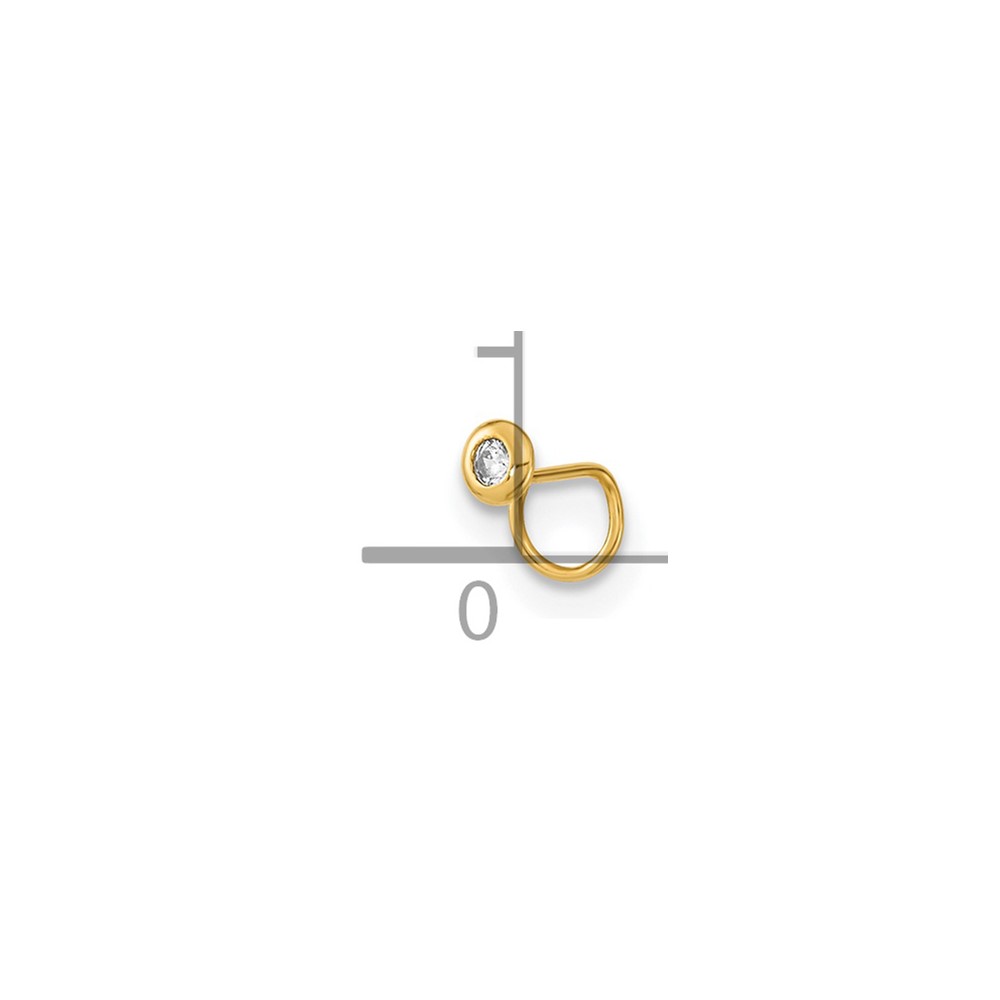 14K 22 Gauge Circle with CZ Nose Ring Body Jewelry (BD165)