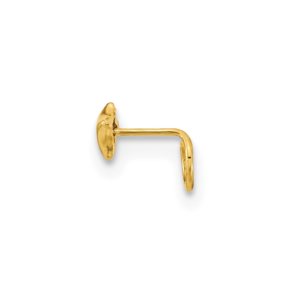 14K 22 Gauge Square with CZ Nose Ring Body Jewelry (BD166)