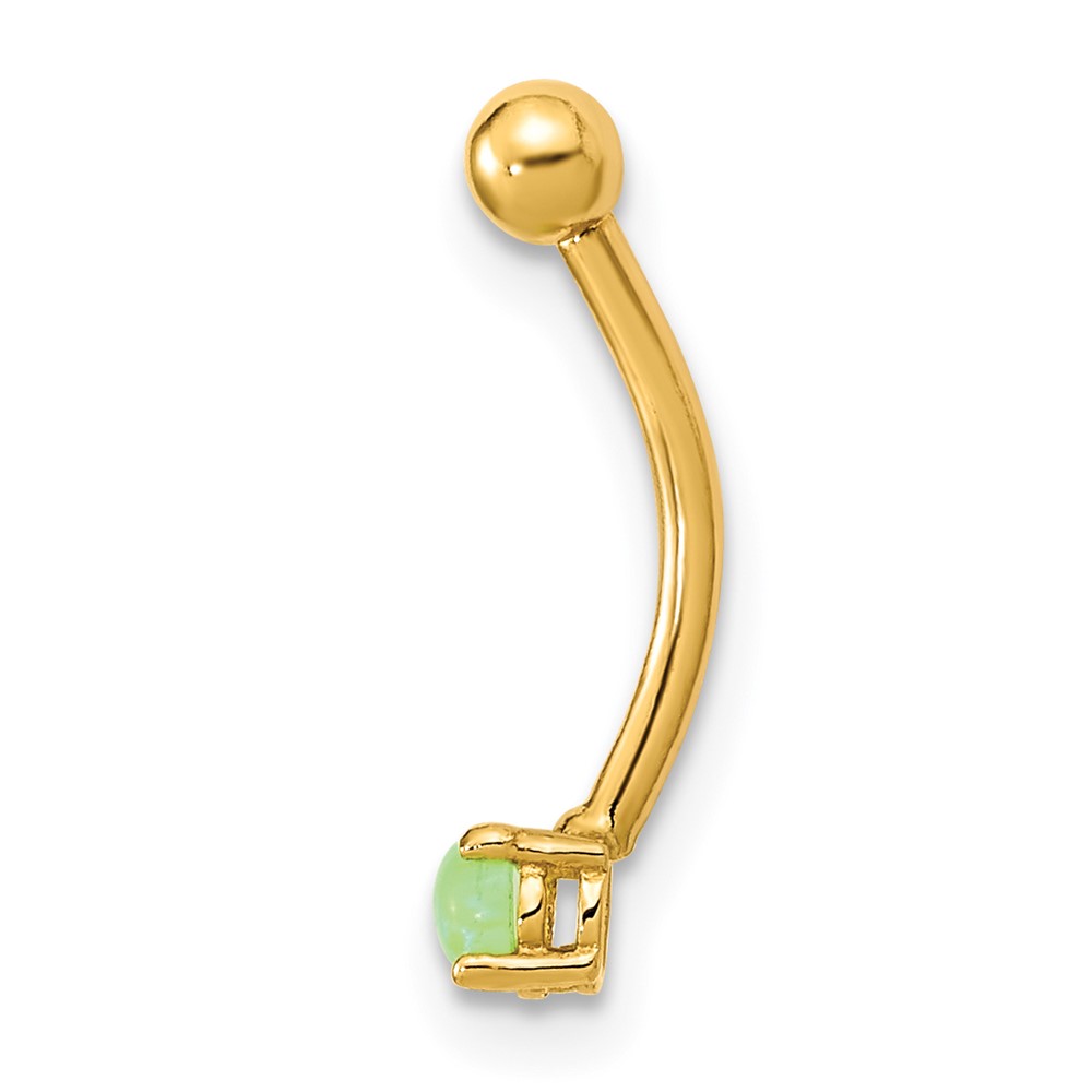 14K 16 Gauge with Green CZ Eyebrow Ring Body Jewelry (BD168)