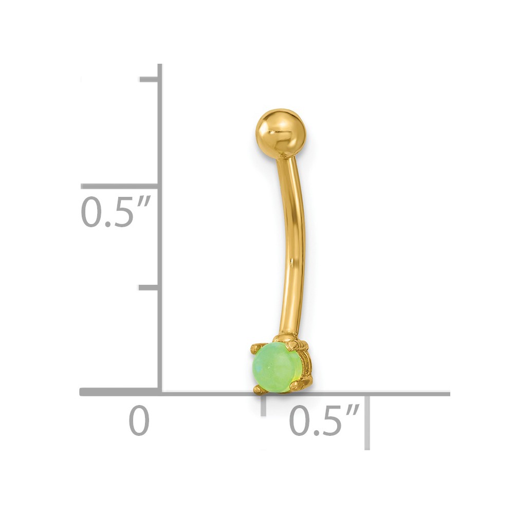 14K 16 Gauge with Green CZ Eyebrow Ring Body Jewelry (BD168)