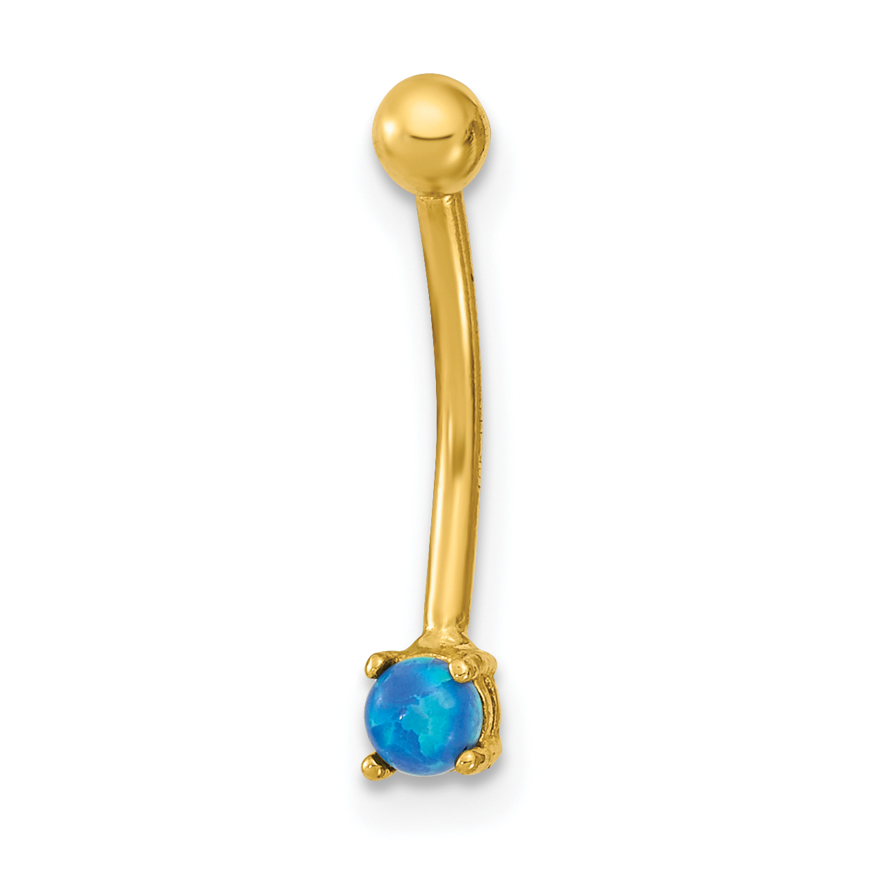 14K 16 Gauge Blue CZ Eyebrow Ring Body Jewelry (BD169)