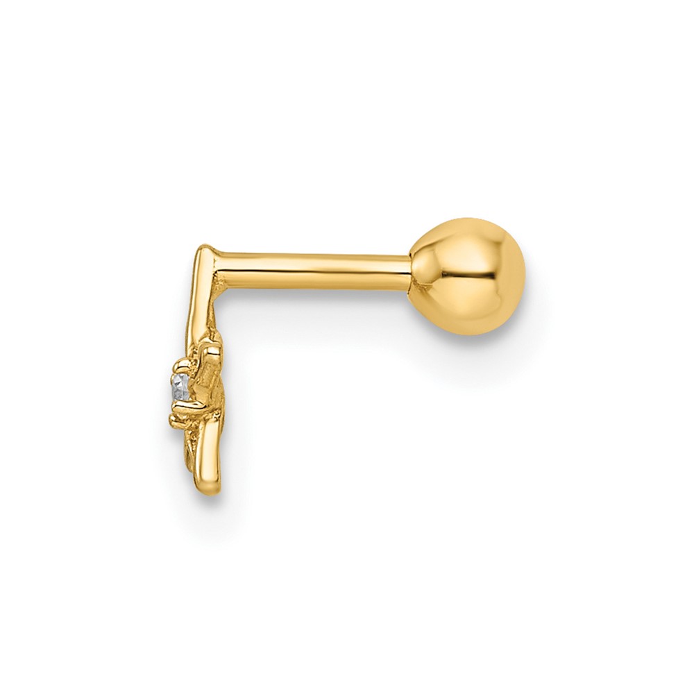 14k 18 Gauge CZ Star Labret Stud (BD173)