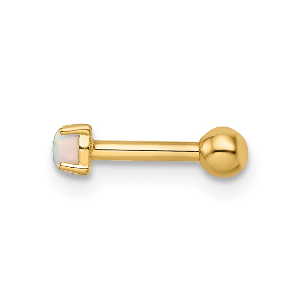 14k 16 Gauge Created Opal Labret Stud (BD183)