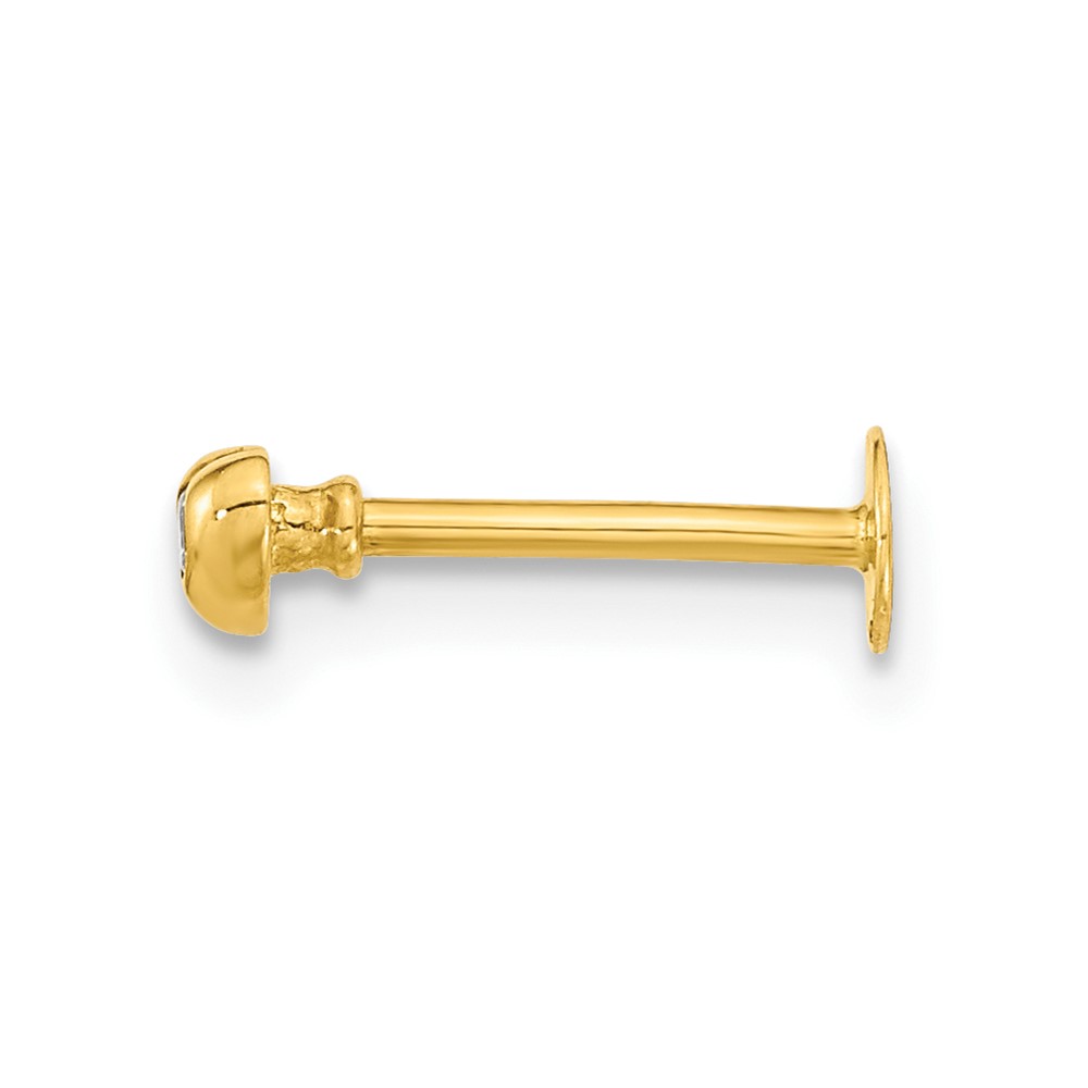 14K 18 Gauge CZ Heart Labret/Face Body Jewelry (BD190)