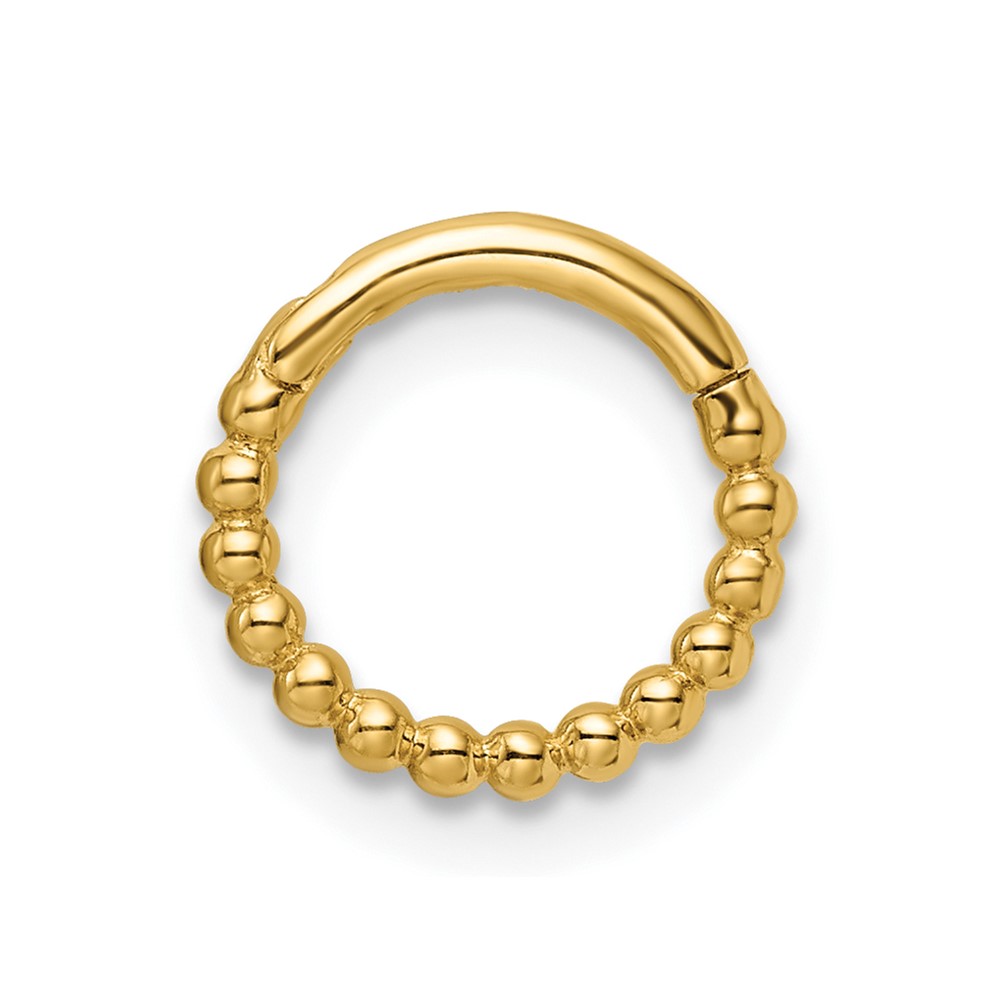 14k 14 Gauge Beaded Cartilage Ring (BD192)