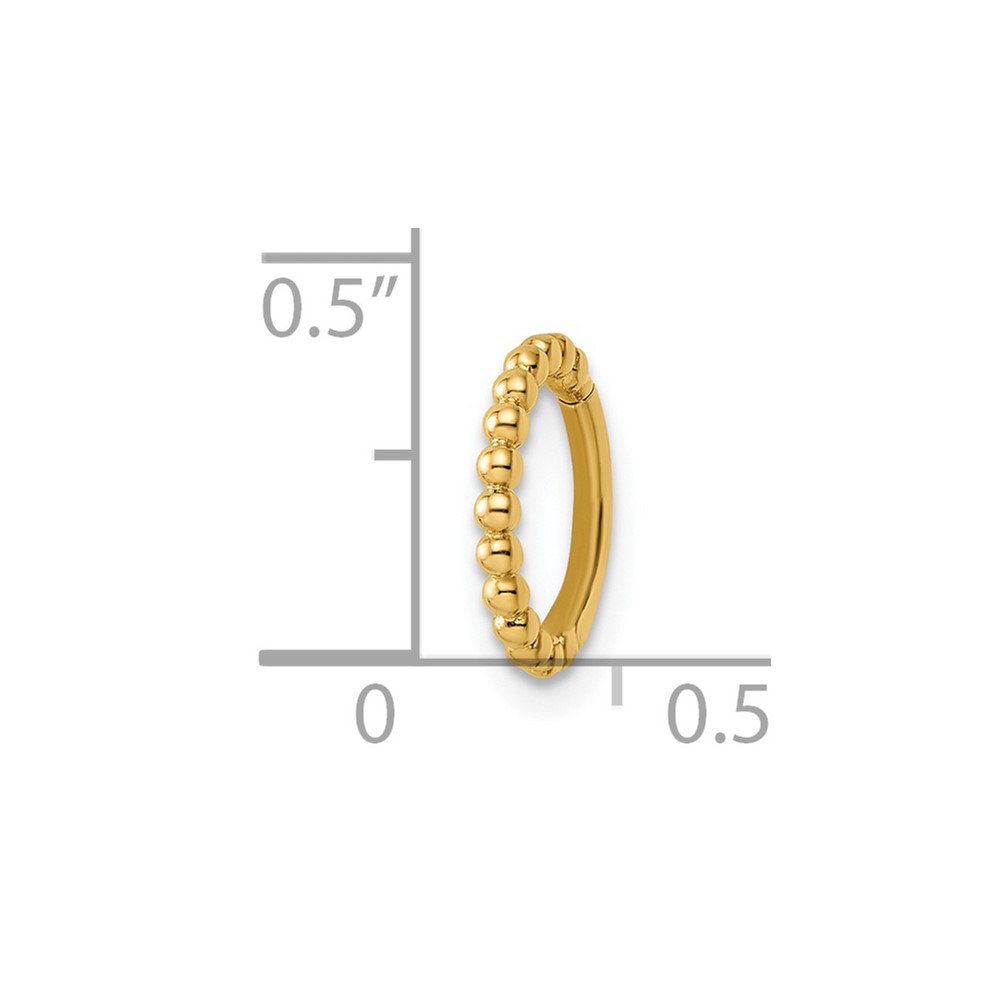 14k 14 Gauge Beaded Cartilage Ring (BD192)