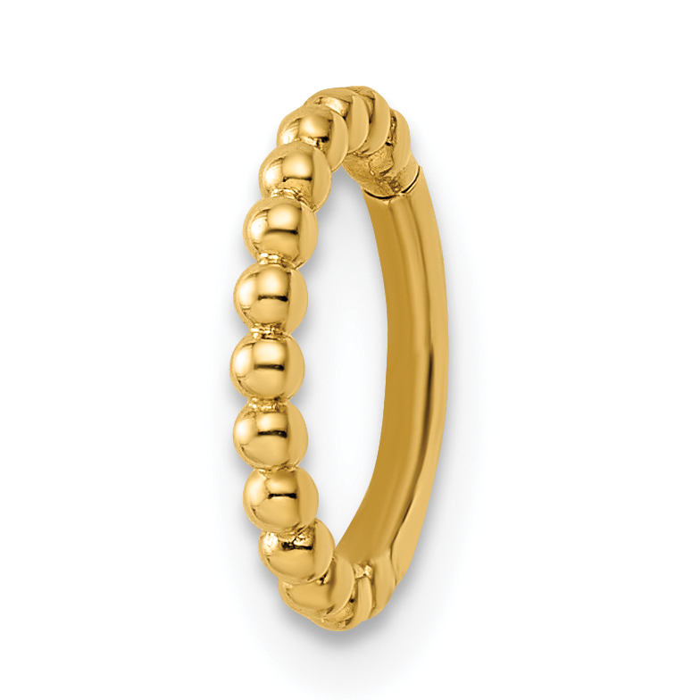 14k 14 Gauge Beaded Cartilage Ring (BD192)