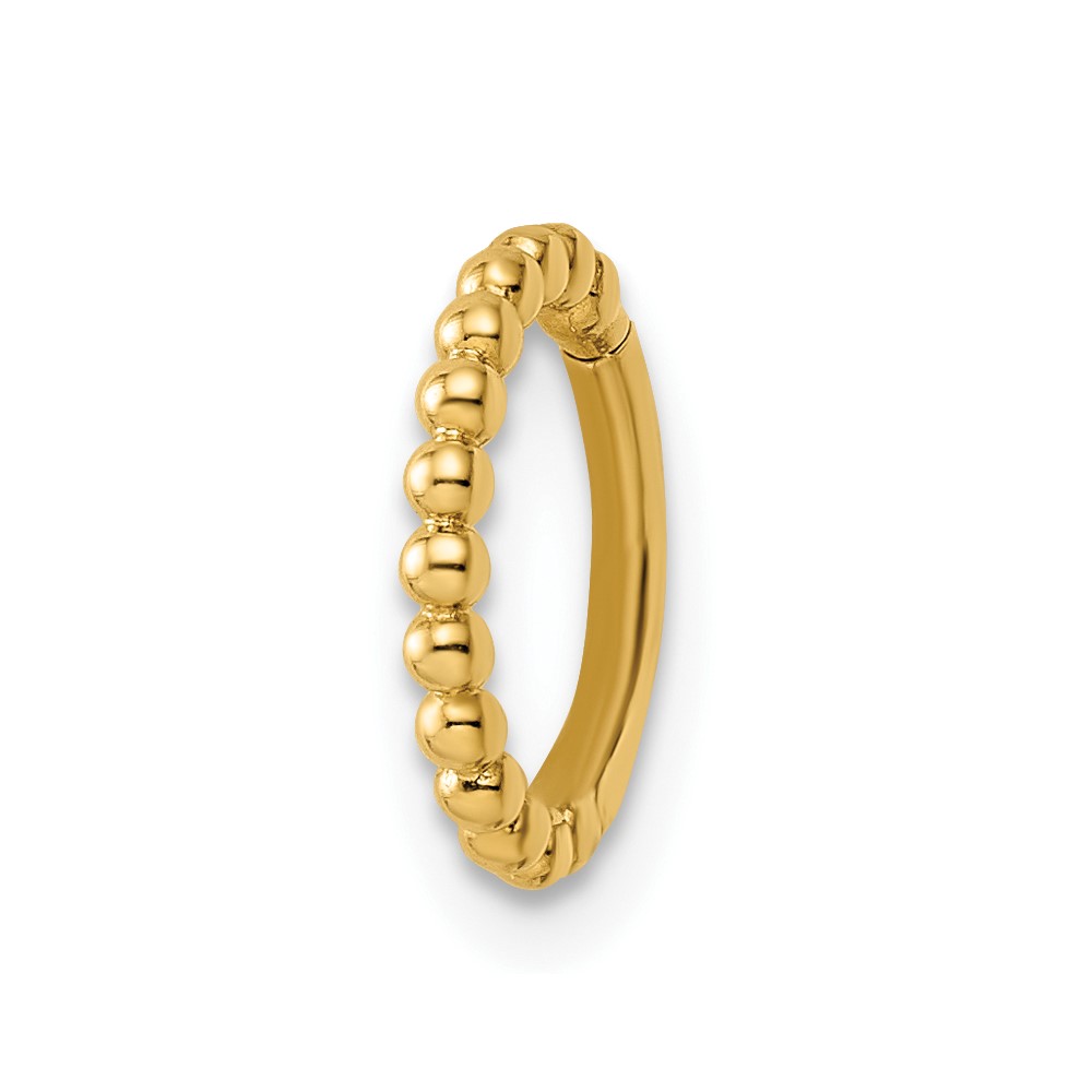 14k 14 Gauge Beaded Cartilage Ring (BD192)