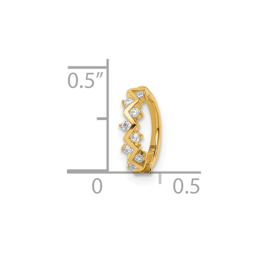 14k 16 Gauge CZ Cartilage Ring (BD193)
