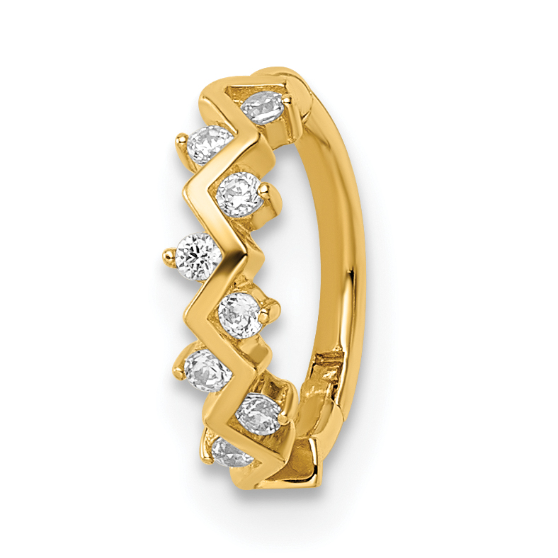 14k 16 Gauge CZ Cartilage Ring (BD193)