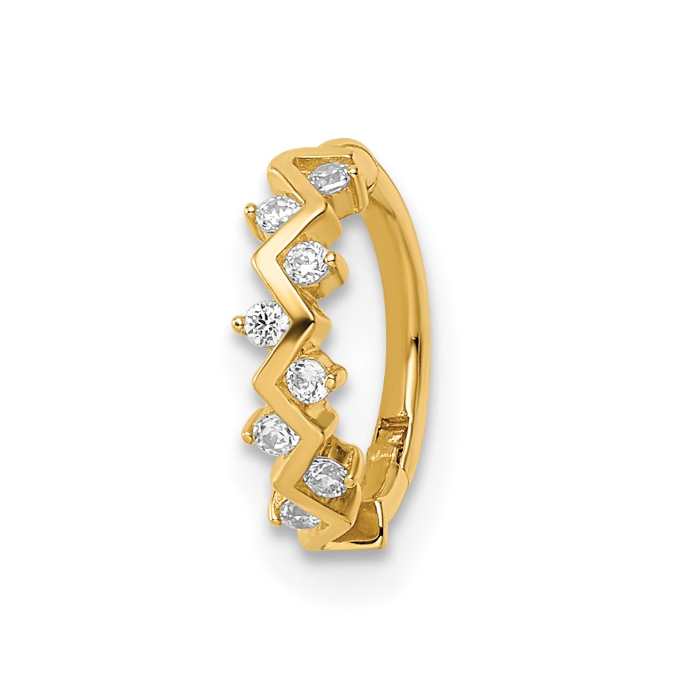 14k 16 Gauge CZ Cartilage Ring (BD193)