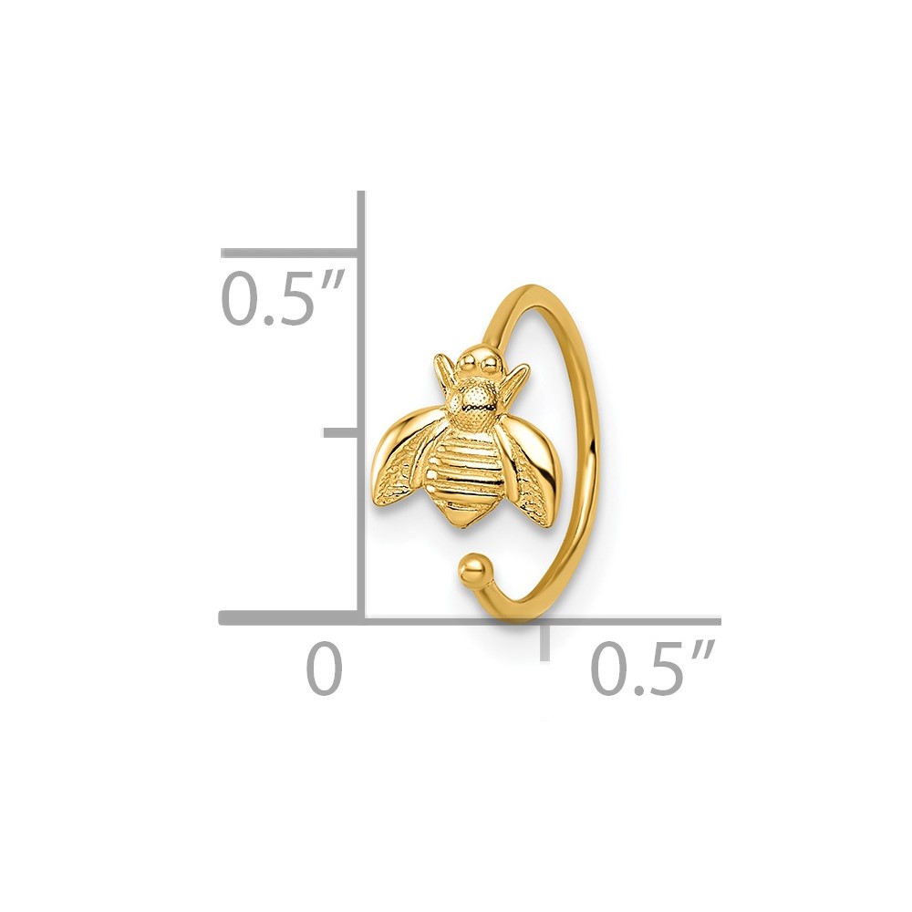 14k 18 Gauge Bumble Bee Nose Ring / Ear Cuff (BD196)