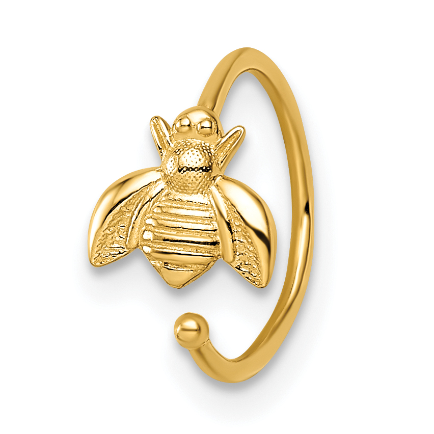 14k 18 Gauge Bumble Bee Nose Ring / Ear Cuff (BD196)