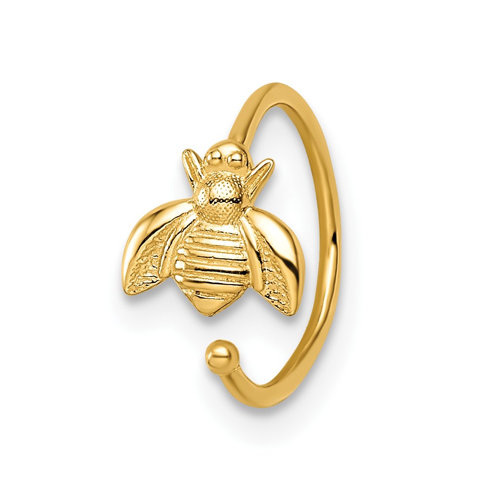 14k 18 Gauge Bumble Bee Nose Ring / Ear Cuff (BD196)
