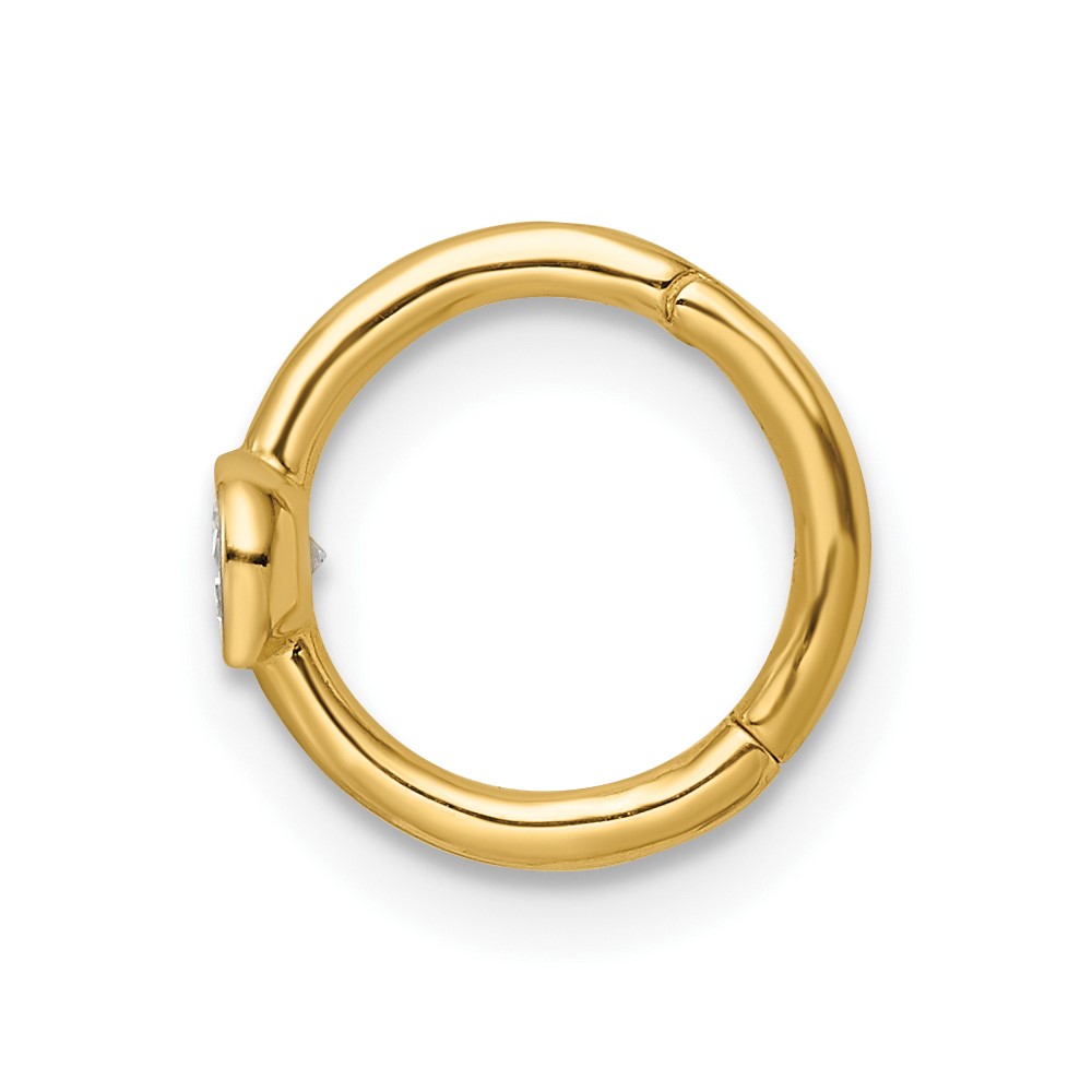 14k 16 Gauge Polished CZ Cartilage Ring (BD200)