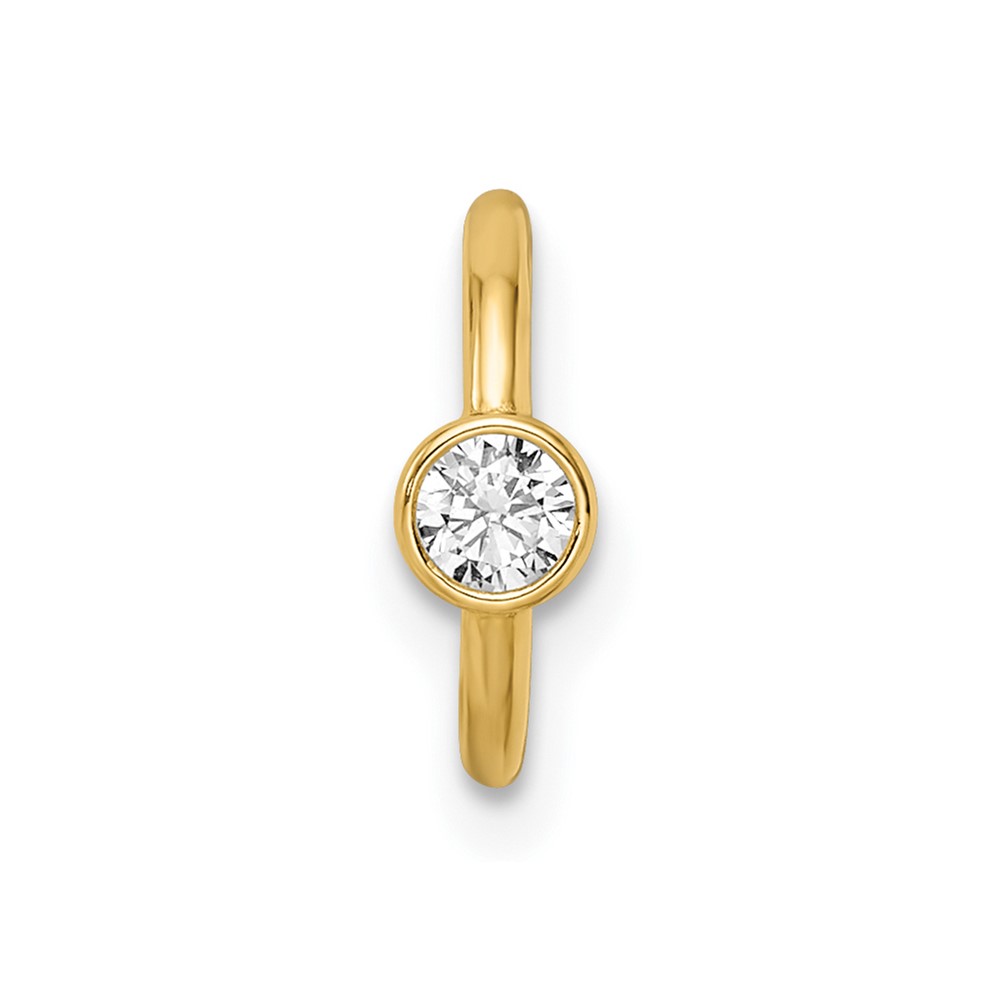 14k 16 Gauge Polished CZ Cartilage Ring (BD200)