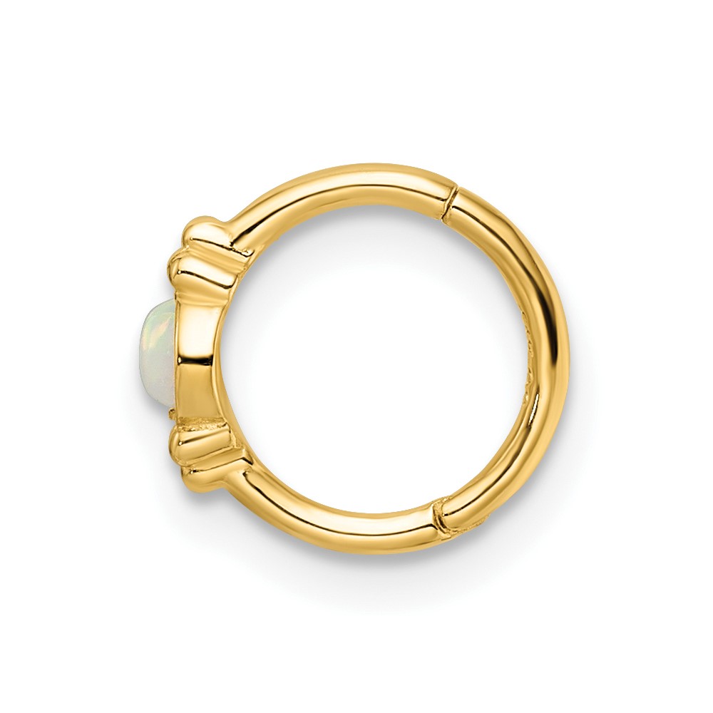 14k 18 Gauge Created Opal Cartilage Ring (BD201)