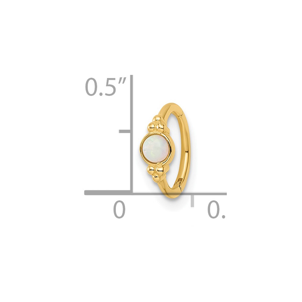 14k 18 Gauge Created Opal Cartilage Ring (BD201)