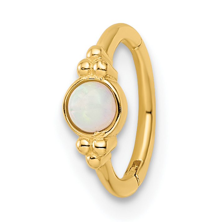14k 18 Gauge Created Opal Cartilage Ring (BD201)