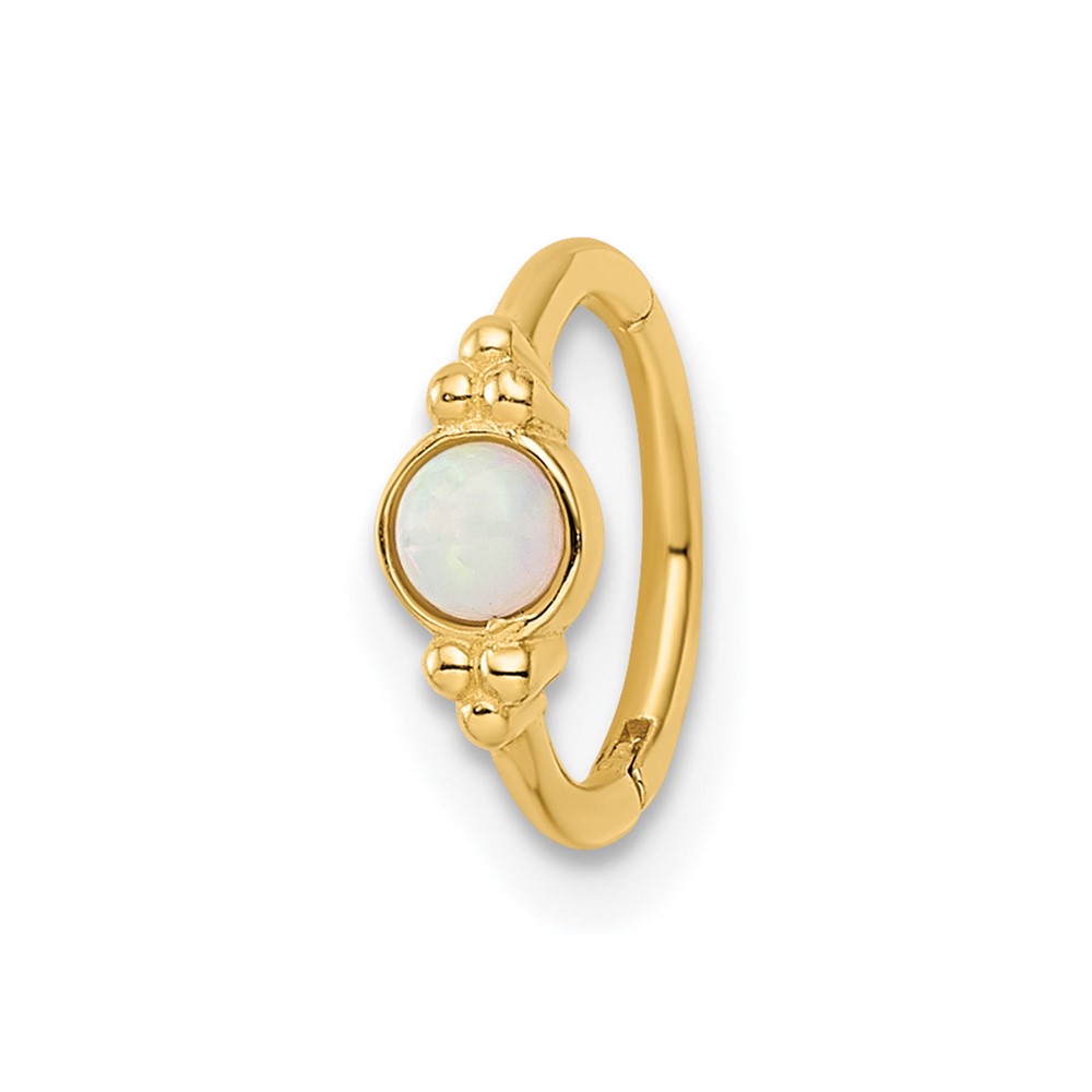 14k 18 Gauge Created Opal Cartilage Ring (BD201)