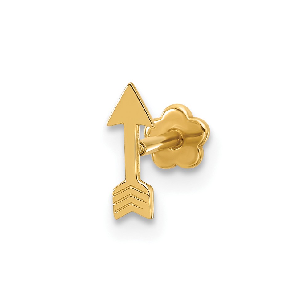 14K 18 Gauge Polished Arrow Cartilage Body Jewelry (BD252)