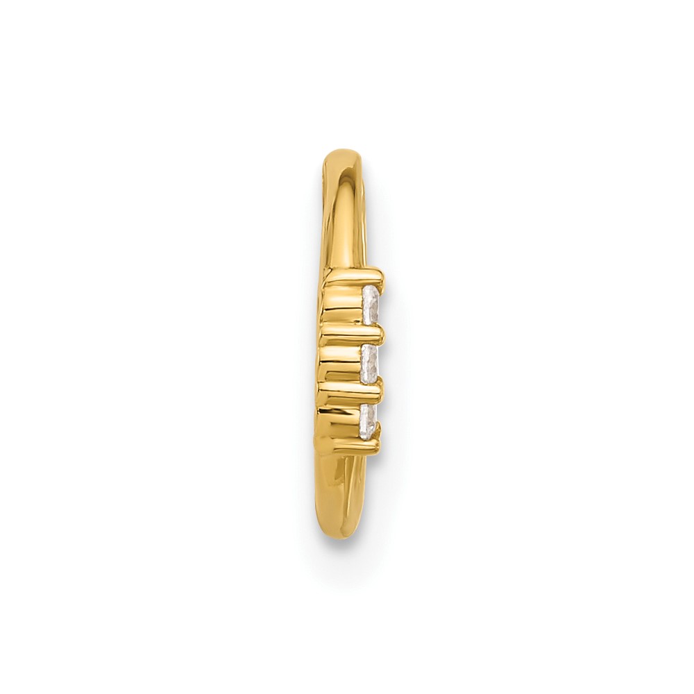 14K 16 Gauge Polished CZ Hinged Cartilage Ring (BD268)