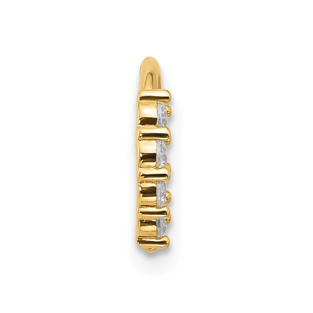 14K 18 Gauge Polished CZ Cartilage Ring (BD271)
