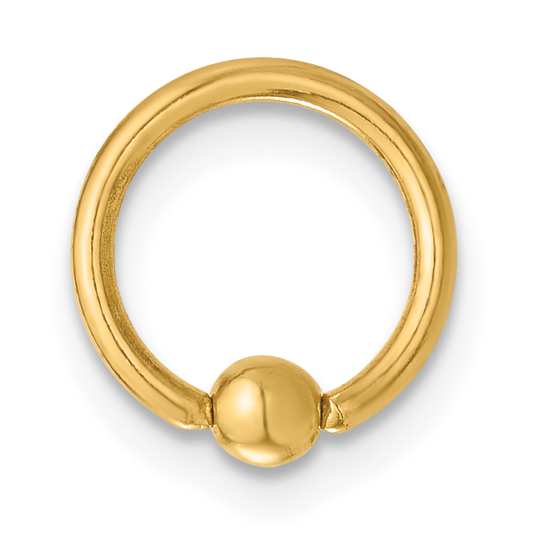 14K 16 Gauge Polished Septum Cartilage Ring (BD273)